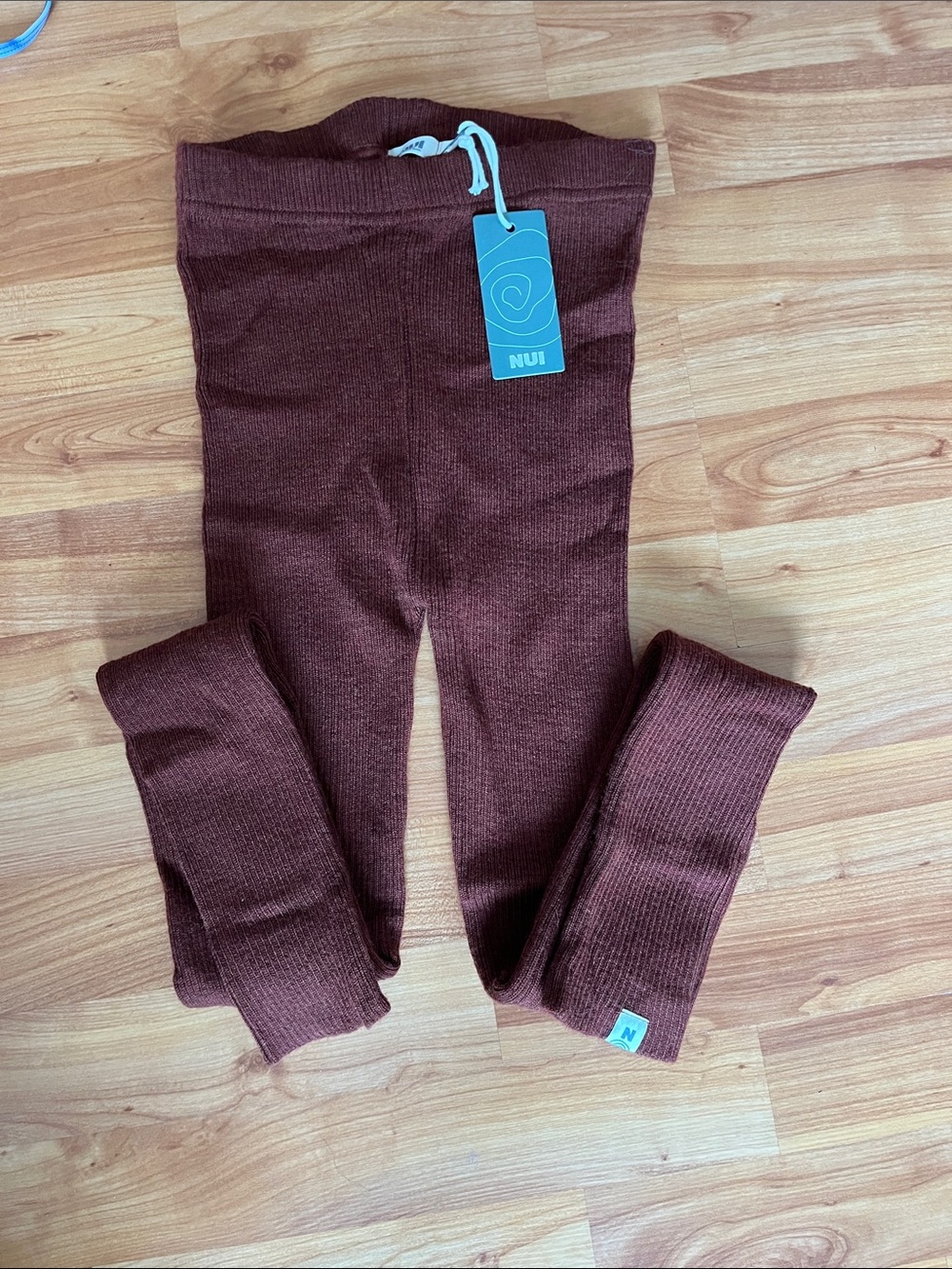 Nui Rust Ribbed Knit Leggings